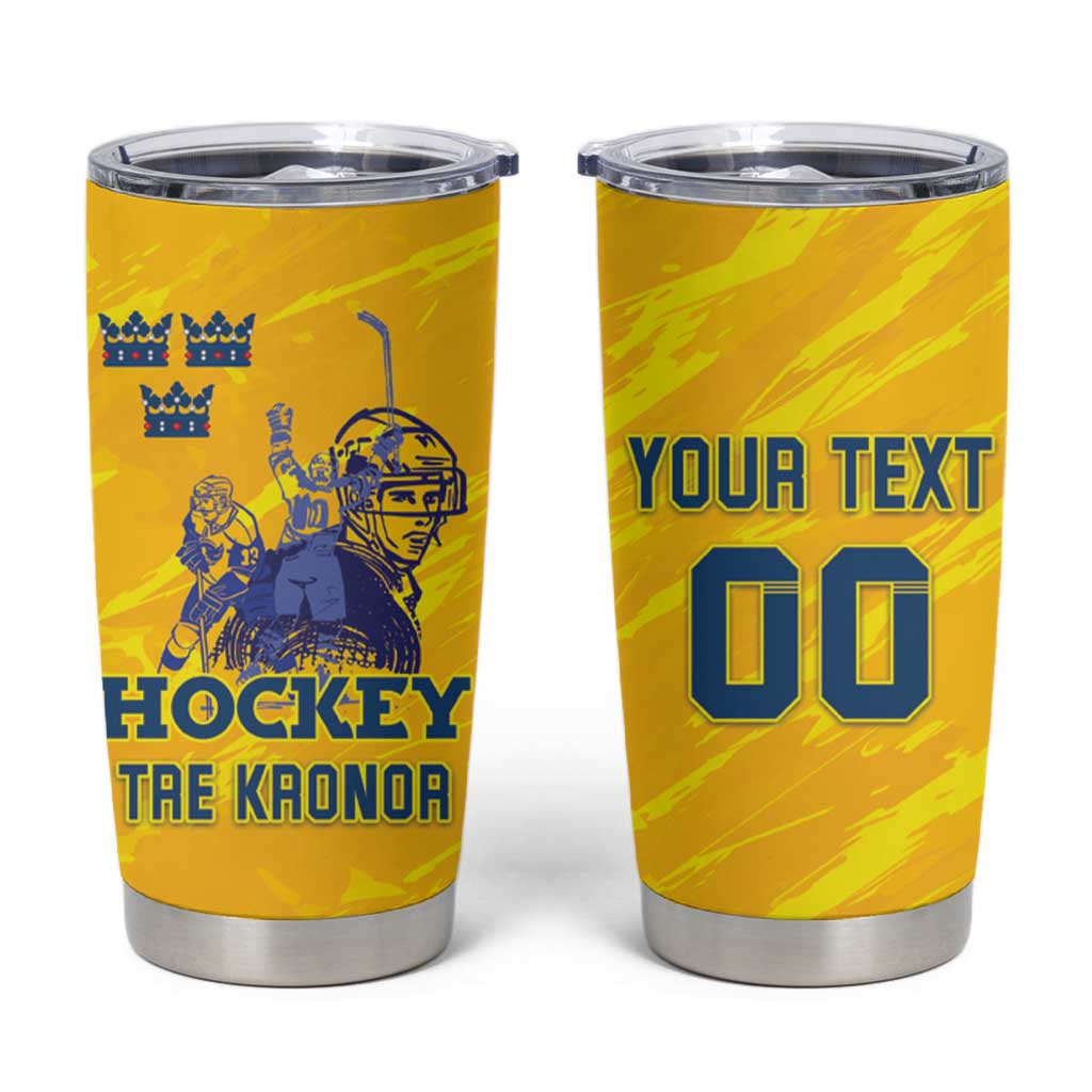 Custom Sweden Hockey Tumbler Cup Tre Kronor Go Champions