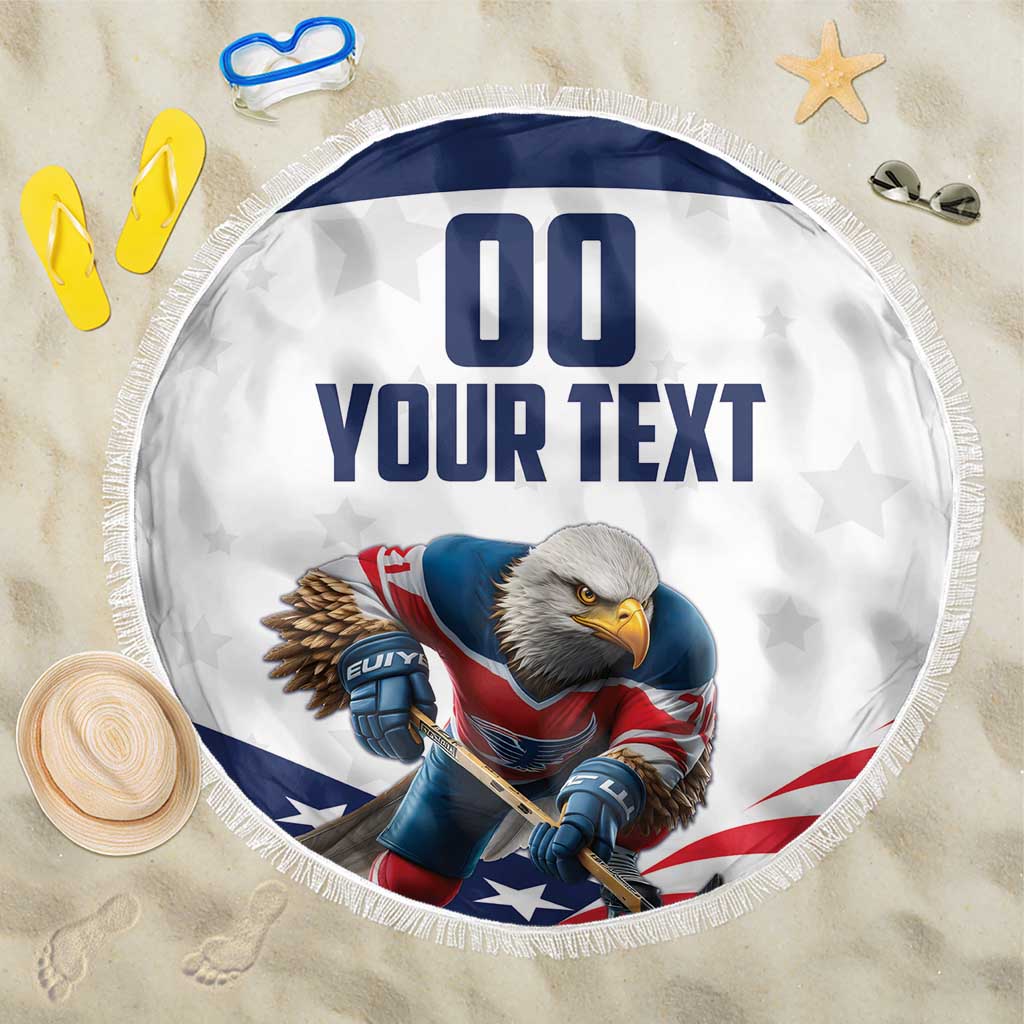 Custom USA Hockey Beach Blanket Team USA Eagle Mascot