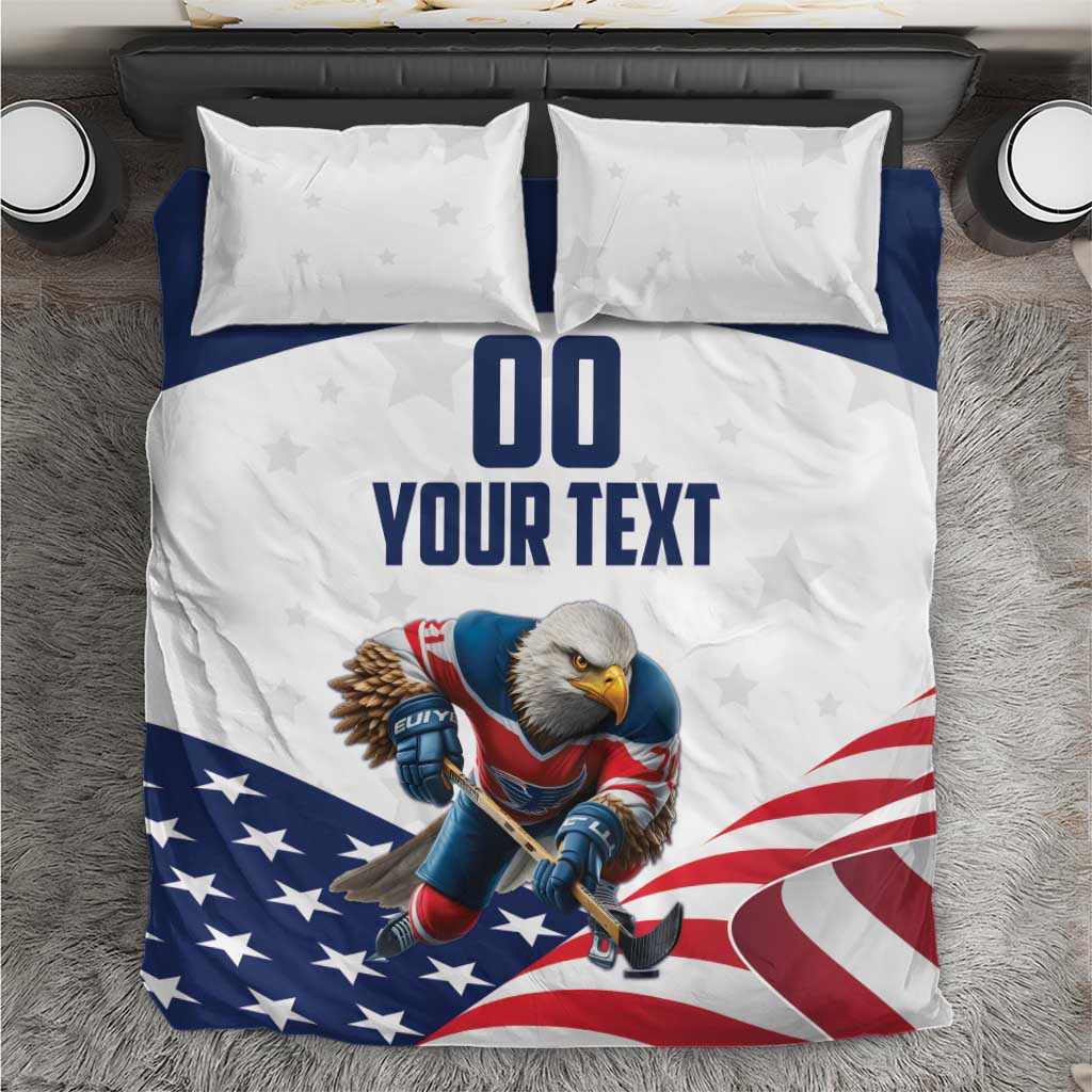 Custom USA Hockey Bedding Set Team USA Eagle Mascot