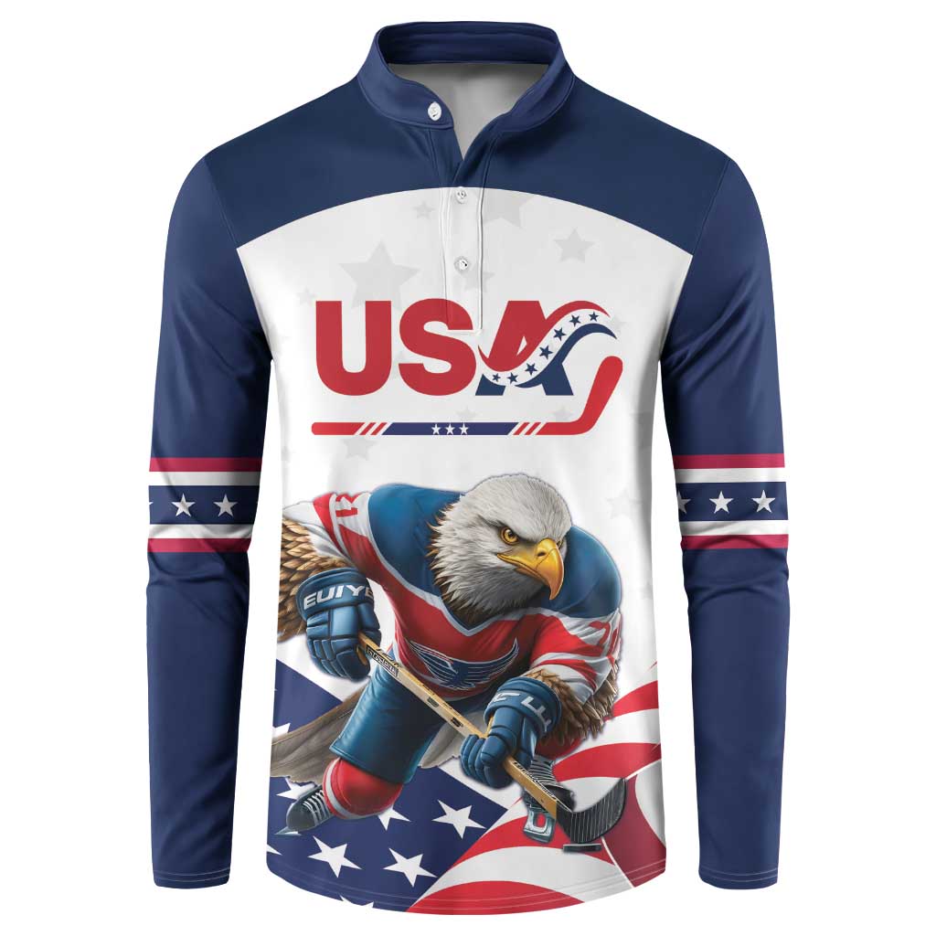 Custom USA Hockey Button Sweatshirt Team USA Eagle Mascot