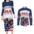 Custom USA Hockey Couples Matching Long Sleeve Bodycon Dress and Long Sleeve Button Shirt Team USA Eagle Mascot