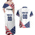 Custom USA Hockey Couples Matching Off Shoulder Maxi Dress and Hawaiian Shirt Team USA Eagle Mascot