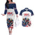 Custom USA Hockey Couples Matching Off The Shoulder Long Sleeve Dress and Hawaiian Shirt Team USA Eagle Mascot