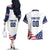 Custom USA Hockey Couples Matching Off The Shoulder Long Sleeve Dress and Hawaiian Shirt Team USA Eagle Mascot