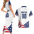 Custom USA Hockey Couples Matching Short Sleeve Bodycon Dress and Hawaiian Shirt Team USA Eagle Mascot