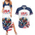 Custom USA Hockey Couples Matching Summer Maxi Dress and Hawaiian Shirt Team USA Eagle Mascot