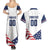 Custom USA Hockey Couples Matching Summer Maxi Dress and Hawaiian Shirt Team USA Eagle Mascot