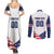 Custom USA Hockey Couples Matching Summer Maxi Dress and Long Sleeve Button Shirt Team USA Eagle Mascot