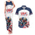 Custom USA Hockey Couples Matching Tank Maxi Dress and Hawaiian Shirt Team USA Eagle Mascot