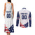 Custom USA Hockey Couples Matching Tank Maxi Dress and Long Sleeve Button Shirt Team USA Eagle Mascot