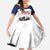 Custom USA Hockey Family Matching Off The Shoulder Long Sleeve Dress and Hawaiian Shirt Team USA Eagle Mascot