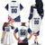 Custom USA Hockey Family Matching Off The Shoulder Long Sleeve Dress and Hawaiian Shirt Team USA Eagle Mascot