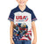 Custom USA Hockey Family Matching Off The Shoulder Long Sleeve Dress and Hawaiian Shirt Team USA Eagle Mascot