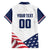 Custom USA Hockey Family Matching Puletasi and Hawaiian Shirt Team USA Eagle Mascot