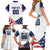 Custom USA Hockey Family Matching Short Sleeve Bodycon Dress and Hawaiian Shirt Team USA Eagle Mascot