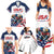 Custom USA Hockey Family Matching Summer Maxi Dress and Hawaiian Shirt Team USA Eagle Mascot