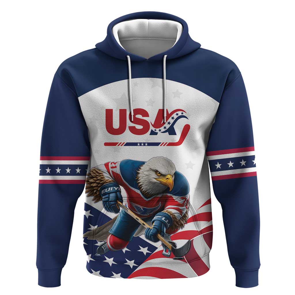 Custom USA Hockey Hoodie Team USA Eagle Mascot