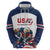 Custom USA Hockey Hoodie Team USA Eagle Mascot