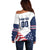 Custom USA Hockey Off Shoulder Sweater Team USA Eagle Mascot