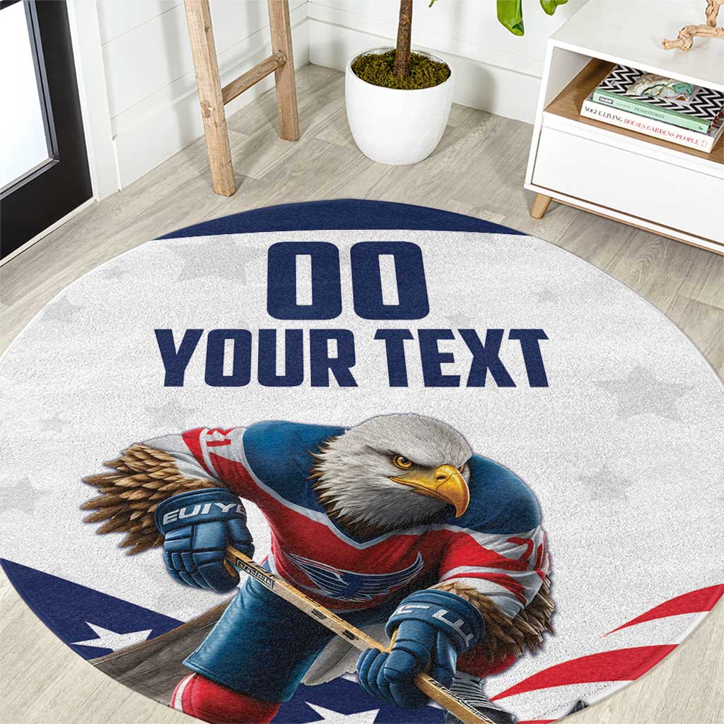 Custom USA Hockey Round Carpet Team USA Eagle Mascot