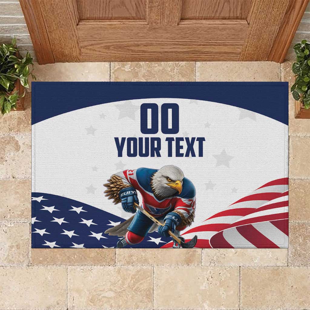 Custom USA Hockey Rubber Doormat Team USA Eagle Mascot