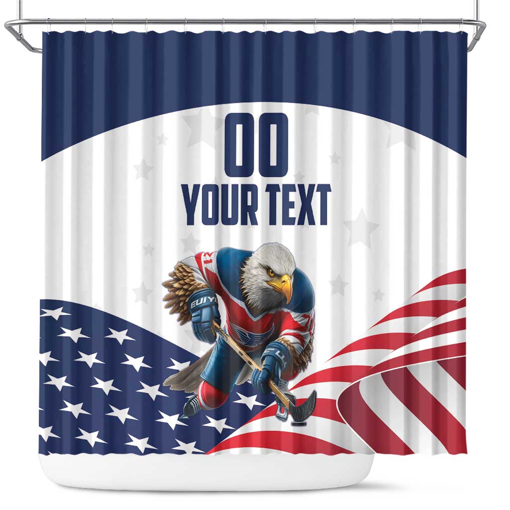 Custom USA Hockey Shower Curtain Team USA Eagle Mascot