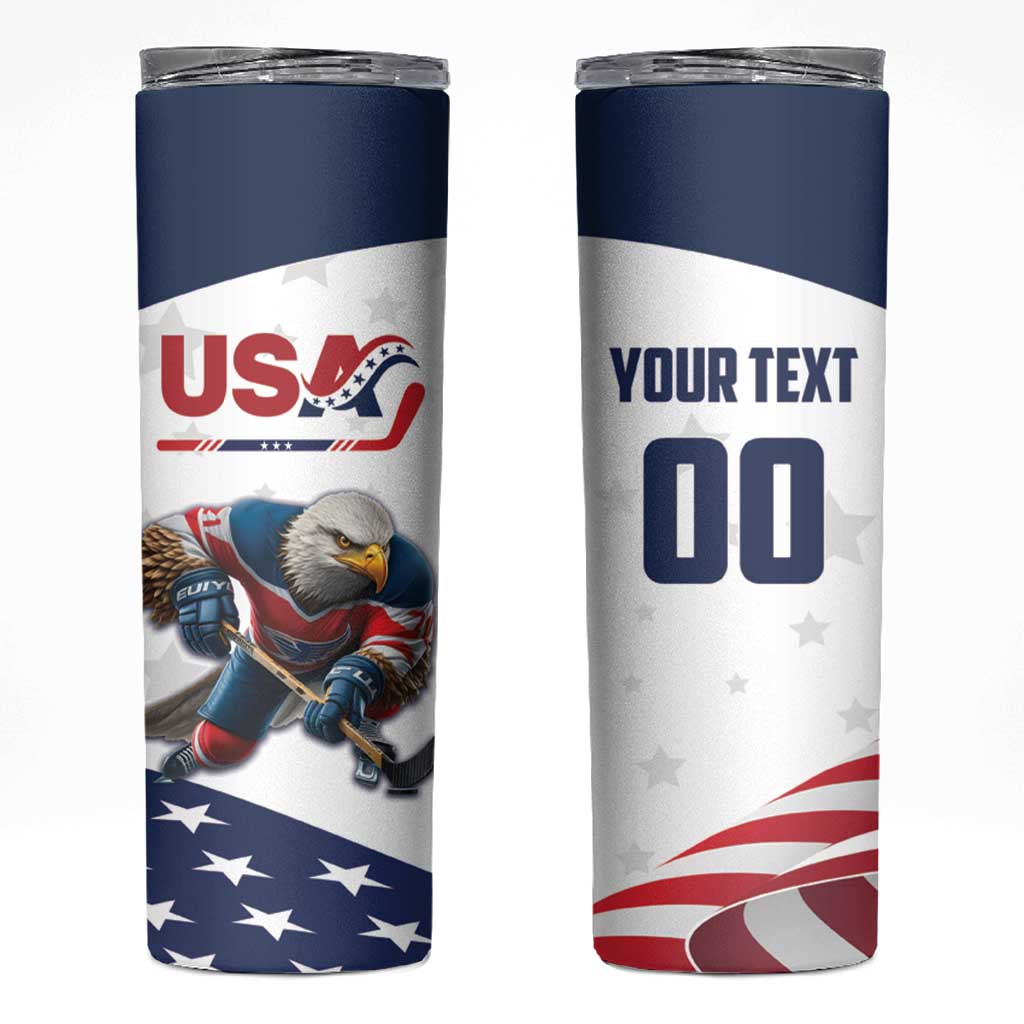 Custom USA Hockey Skinny Tumbler Team USA Eagle Mascot