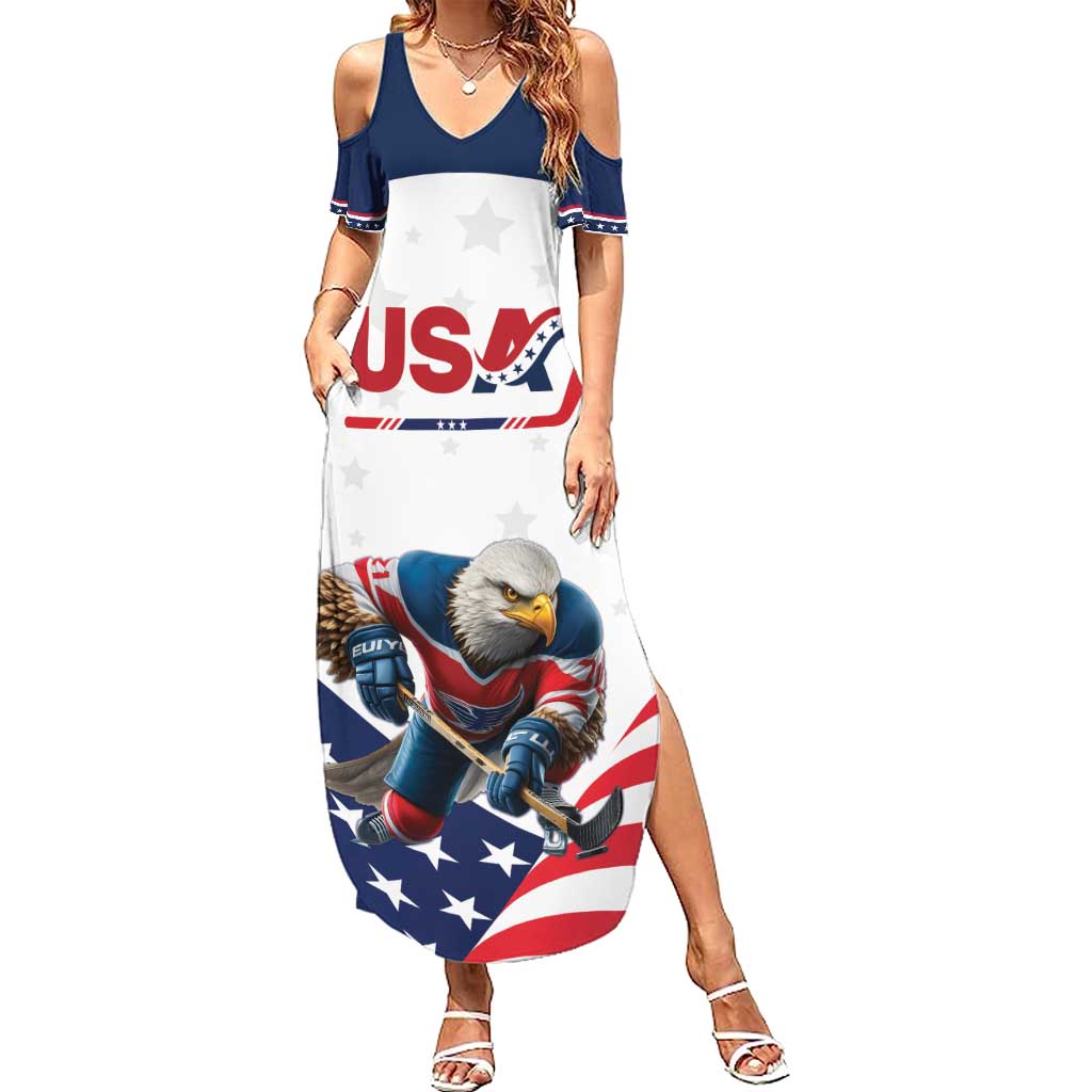 Custom USA Hockey Summer Maxi Dress Team USA Eagle Mascot