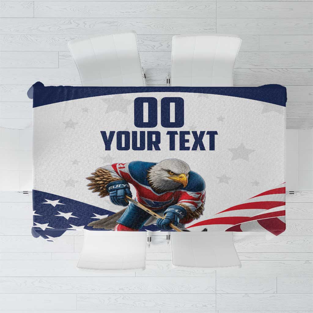 Custom USA Hockey Tablecloth Team USA Eagle Mascot