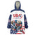 Custom USA Hockey Wearable Blanket Hoodie Team USA Eagle Mascot