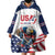 Custom USA Hockey Wearable Blanket Hoodie Team USA Eagle Mascot