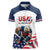 Custom USA Hockey Women Polo Shirt Team USA Eagle Mascot