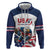 Custom USA Hockey Zip Hoodie Team USA Eagle Mascot