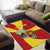 Personalized North Macedonia Area Rug Lion With National emblem