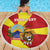 Personalized North Macedonia Beach Blanket Lion With National emblem