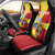 Personalized North Macedonia Car Seat Cover Lion With National emblem