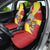 Personalized North Macedonia Car Seat Cover Lion With National emblem