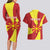 Personalized North Macedonia Couples Matching Long Sleeve Bodycon Dress and Hawaiian Shirt Lion With National emblem