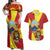 Personalized North Macedonia Couples Matching Off Shoulder Maxi Dress and Hawaiian Shirt Lion With National emblem