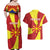 Personalized North Macedonia Couples Matching Off Shoulder Maxi Dress and Hawaiian Shirt Lion With National emblem