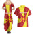 Personalized North Macedonia Couples Matching Summer Maxi Dress and Hawaiian Shirt Lion With National emblem