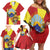 Personalized North Macedonia Family Matching Off Shoulder Short Dress and Hawaiian Shirt Lion With National emblem