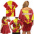 Personalized North Macedonia Family Matching Off Shoulder Short Dress and Hawaiian Shirt Lion With National emblem