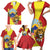 Personalized North Macedonia Family Matching Short Sleeve Bodycon Dress and Hawaiian Shirt Lion With National emblem