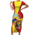 Personalized North Macedonia Family Matching Short Sleeve Bodycon Dress and Hawaiian Shirt Lion With National emblem