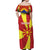 Personalized North Macedonia Off Shoulder Maxi Dress Lion With National emblem