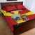 Personalized North Macedonia Quilt Bed Set Lion With National emblem