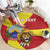 Personalized North Macedonia Round Carpet Lion With National emblem