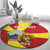 Personalized North Macedonia Round Carpet Lion With National emblem