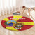 Personalized North Macedonia Round Carpet Lion With National emblem